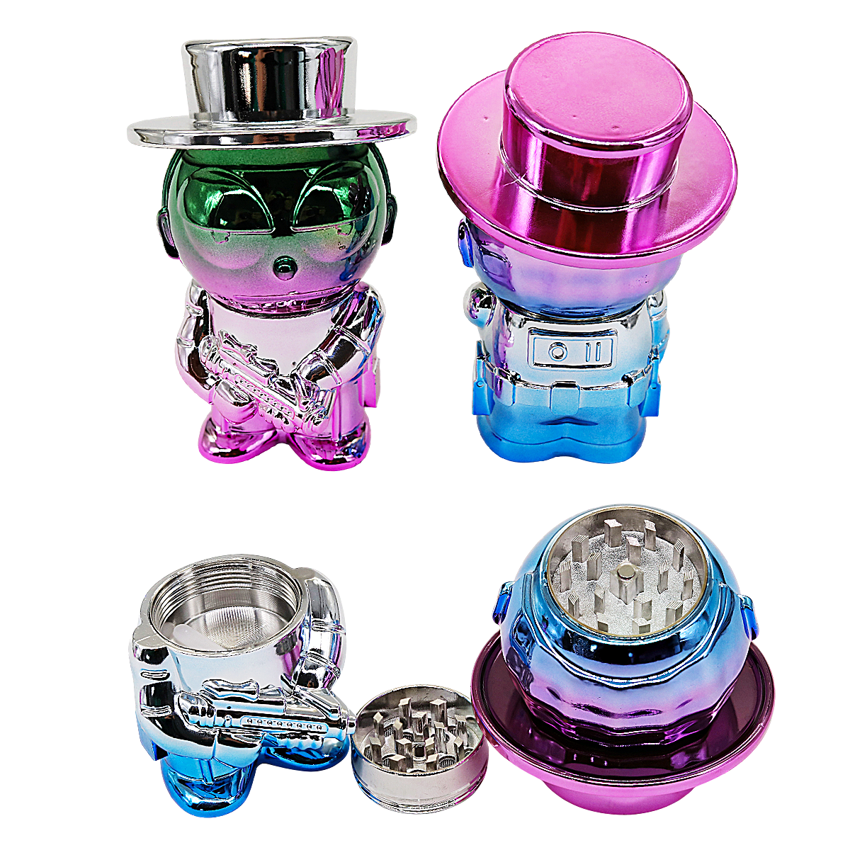 Crushers Bear With Gun 2 Part Grinder | 63mm | (GR730) | Assorted Colors product image